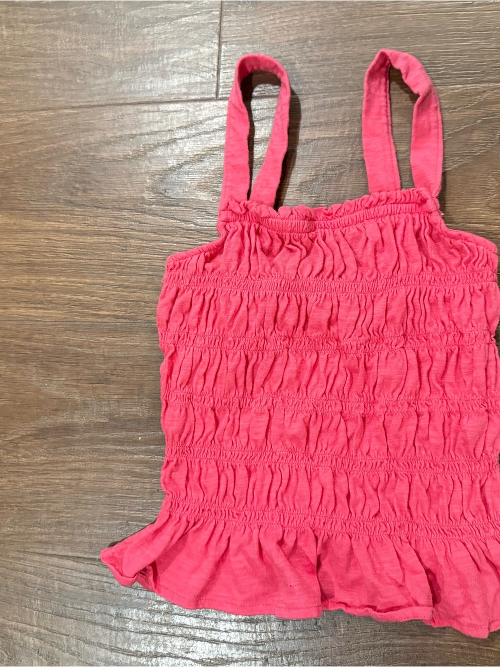 Universal Thread Pink Smocked Ruffle Hem Tank - Picture 2 of 4